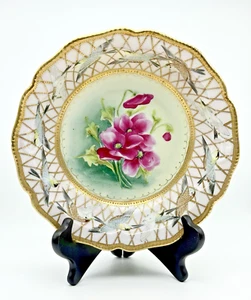 Ciotola Imperiale Okan Seto Yaki dipinta a mano uccellini e fiori accento oro - Foto 1 di 23