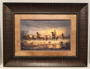 G. HARVEY "WHEN LIGHTNING RULES THE SKY" FRAMED WITH RUSTIC FRAME - Picture 1 of 7