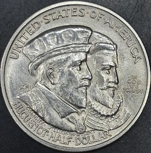 1924 50C Huguenot Commemorative Half Raw - UNC - See Pictures - Picture 1 of 3