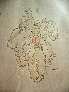 Susanne Engelmann colorierte Märchen Zeichnung Hans im Glück Originalrahmen - Bild 1 von 5