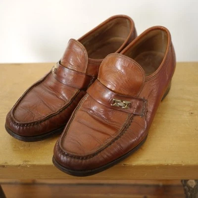 Mocasín vintage Florsheim Imperial de cuero marrón mocasín para hombre 8E 41 Foto 1 de 4