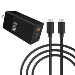65W Fast USB-C Wall Charger 2-Port Fast Charging PD 3.0+QC 3.0 Adapter Cable USA - Picture 1 of 1