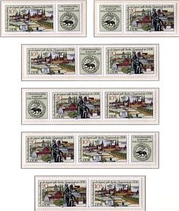 DDR 3030-31 **, Briefmarken Ausstellung 86, 6 Zusammendrucke komplett postfrisch - Bild 1 von 1