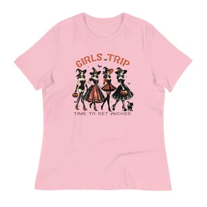Girl's Trip Time To Get Wicked Women's Relaxed T-Shirt Halloween Shirt - Picture 1 of 12