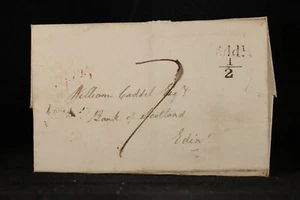 Escocia: Cubierta sin estampillas Stirling 1823 a Edimburgo, negra agrega 1/2 (impuesto postal) - Imagen 1 de 2