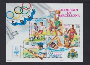 1992 SAN MARINO OLIMPIADI ESTIVE BARCELLONA NH SS SCT.1266 MI.BLOCCO 15 - Foto 1 di 1