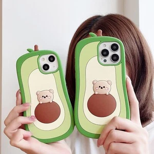 3d Cute Avocado Bear Cartoon Silicone Case for iPhone 7-12 13 14 15 Pro Max X XR - Picture 1 of 19