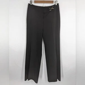 WHITE HOUSE BLACK MARKET Pants Womens 4 Black Metal Belt Detail Trouser Dress - Picture 1 of 9