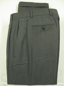 Brooks Brothers 1818 Madison Mens Grey Pleated Gabardine Dress Pants 31x29.5