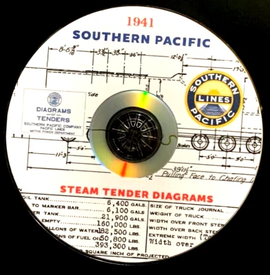 Southern Pacific 1941 Diagrams of Tenders PDF Pages  DVD - Image 1 of 4