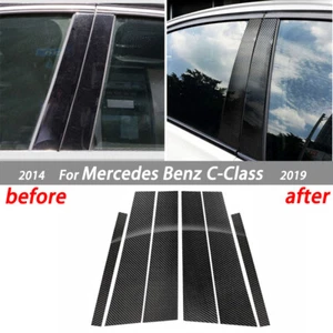 Für Mercedes Benz C Klasse W205 2014+ Kohlefaser Fenster B C Säulen Aufkleber - Bild 1 von 9