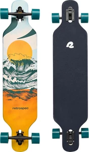 Rift Drop-Through Longboard Skateboard Complete Canadian Maple Wood Cruiser W/Dr - Picture 1 of 12