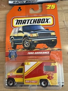 Matchbox Ford Ambulance #25 di 75 veicoli giallo rosso 1997 27 serie 4 nuovo con scatola - Foto 1 di 13