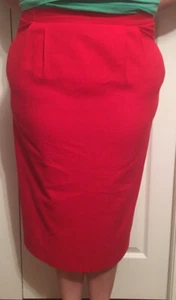 Falda plisada a lápiz roja CGNY vintage para mujer de los años 80 hecha en EE. UU. - Imagen 1 de 7