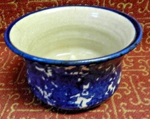 Unusual Old BLUE Sponge Glazed by Sally Pottery, Stoneware Reamer, Orange Juicer - Picture 1 of 3