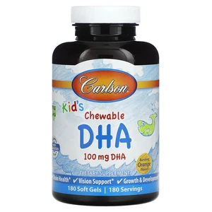 Carlson, DHA masticable para niños, naranja explosiva, 100 mg, 180 cápsulas blandas, caducidad: 02/2028 - Imagen 1 de 2