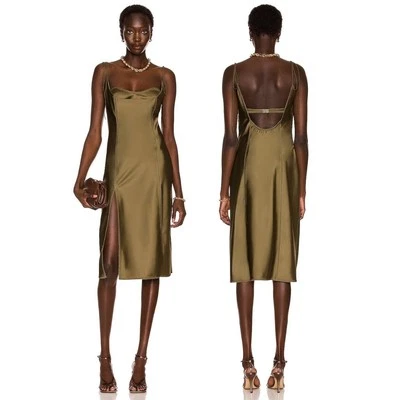 Vestido Anna October Bailarina Bandeau Satén Cóctel Fiesta Oliva Fiesta Formal Gala M Foto 1 de 4