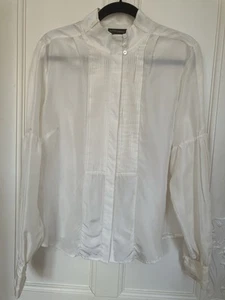 BLUSA MANGA LARGA CREMA SEDA PURA PRINCIPIOS TALLA 18 UK - Imagen 1 de 11