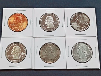 2005 Kansas State Quarters Set! 6 Different coins! 1 90% silver!!  L75 - Image 1 of 3