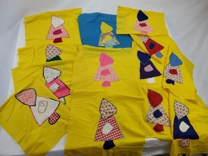 13 Vintage Quilt Blocks Square 10"+ 1960s Fabric Lot Sunbonnet Sue Holly Hobbie - Picture 1 of 22
