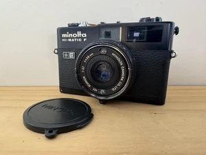 [Exc+4] Minolta Hi-Matic F Black Rokkor 38mm f/2.7 35mm film camera From JAPAN - Picture 1 of 15