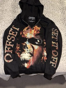Sudadera con Capucha con Cremallera Llama Cabeza Calavera Tour 2024 Offset Set It Off S Nuevo sin Etiquetas - Imagen 1 de 3