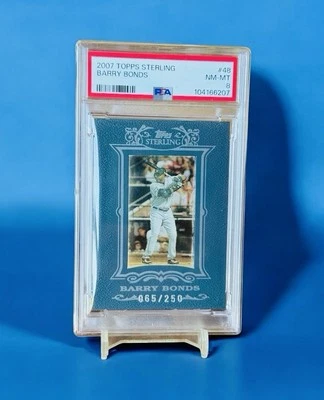 POP 1! Barry Bonds Serial /250 2007 Topps Sterling None Higher Blue Suede PSA 8 - Image 1 of 2