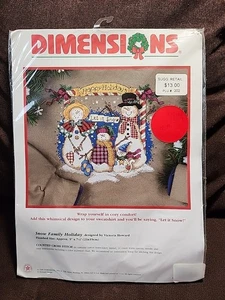 Dimensions Holiday Snowmen Cross Stitch Kit Snow Family Holiday #8578 Christmas - Picture 1 of 5