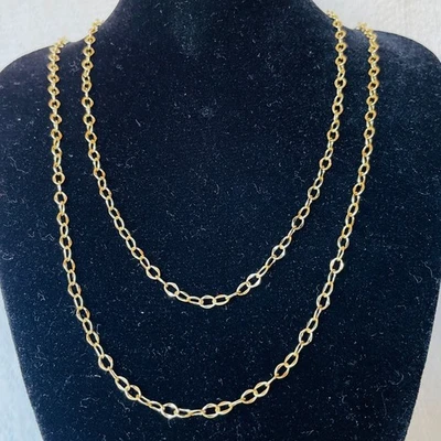 Dos collares de cadena italianos de oro amarillo de 10K, 18 y 24 pulgadas, 2,74 gramos - ¡NUEVOS CON ETIQUETAS! Foto 1 de 4