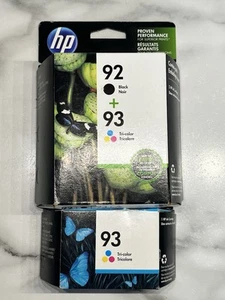 NEU VERSIEGELT HP 92 Schwarz & HP 93 Farben Tintenpatronen Abgelaufen Juli 2022 April 2018 - Bild 1 von 7
