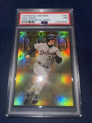 1999 PAUL BAKO Fleer Metal Universe Precious Metal Gems PMG  #193 #/50 PSA 7 - Image 1 of 2