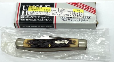 New In Box Schrade UNCLE HENRY Knife 885UH King Ranch USA - Image 1 of 4