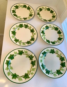 Juego de 6 platos de cena vintage franciscanos IVY 10,5" hechos en California EE. UU. * - Imagen 1 de 7