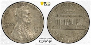 1982-D Lincoln Cent 1c MINT ERROR Struck on Dime Planchet 2.24 Grams, PCGS AU-58 - Picture 1 of 5