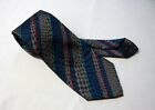 Vintage włoski podwójnie wzorzysty jedwabny krawat Lancetti