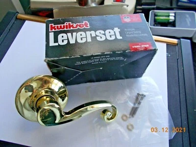 New Kwikset Leverset 489LL Brass Dummy Door Handle,  Lever Style - Изображение 1 из 2