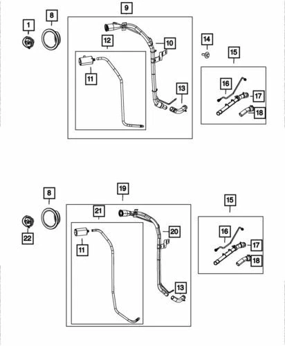 Genuine Mopar 2015 Chrysler 200 Front Fuel Filler Vent Hose 68146984AA - Изображение 1 из 1