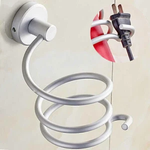 Aluminum Wall Mount Spring Style Hair Dryer Holder Blower Storage Organizer - Picture 1 of 8