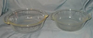 2 Anchor Hocking Fire King Pressed Glass Casserole Bowls: 1-1/2 & 2 Quart 22 - Picture 1 of 10