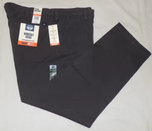 DOCKERS Men's Workday Khaki Straight Fit Pants 4-Way Stretch Dark Grey 40X32 New - Picture 1 of 11