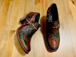 Lartiste Spring Step side zipper heeled leather booties brown NWOB size 9(40) - Picture 1 of 8