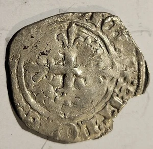 France - Gros dit "florette" - Charles VI le Fou - 1420 - Argent - Picture 1 of 2