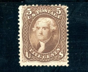 USAstamps Unused FVF US Serie of 1861 Jefferson Scott 76 Part OG MH - Picture 1 of 2