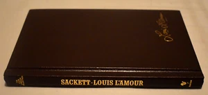 Sackett Louis Lamour A Bantam Down The Long Hills Brown Leatherette Book - Foto 1 di 9