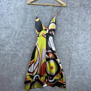 Vintage Rubber Ducky Dress Womens Bold Scarf Festival Maximalist Satin Babydoll - Picture 1 of 4