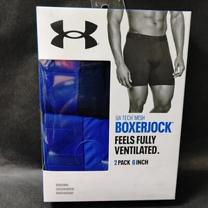 Under Armour Tech Mesh BoxerJock Mens Size 3XL 46-48 - 2 Pack 6 inch Inseam Blue - Picture 1 of 4