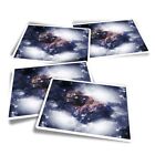 4x Rectangle Stickers - Abstract Space Nebula Galaxy #2372