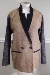 GIADA  FORTE DOUBLE BREASTED COMBO COAT SIZE M (ja400 - Picture 1 of 1