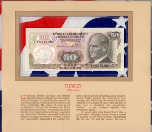 Most Treasured Banknotes Turkey 50 Lira 1970 UNC P 188a.1 UNC Low # 004051 - Picture 1 of 2