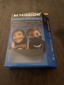 Mission Cooling Neck And Face Gaiter Youth Size, Black Unisex NEW!!